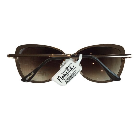 Womens Nanette Lapore  Aviator Designer Sunglasses Black Metal Frames u